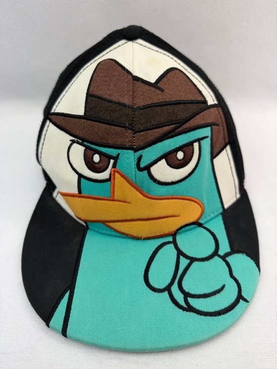 Disney Other - Perry the Platypus Cartoon Cap Teal Brown Orange Black Snapback Trucker Hat